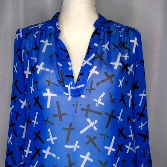 Rue21 Cross Graphic Sheer Blouse - Picture 6 of 6